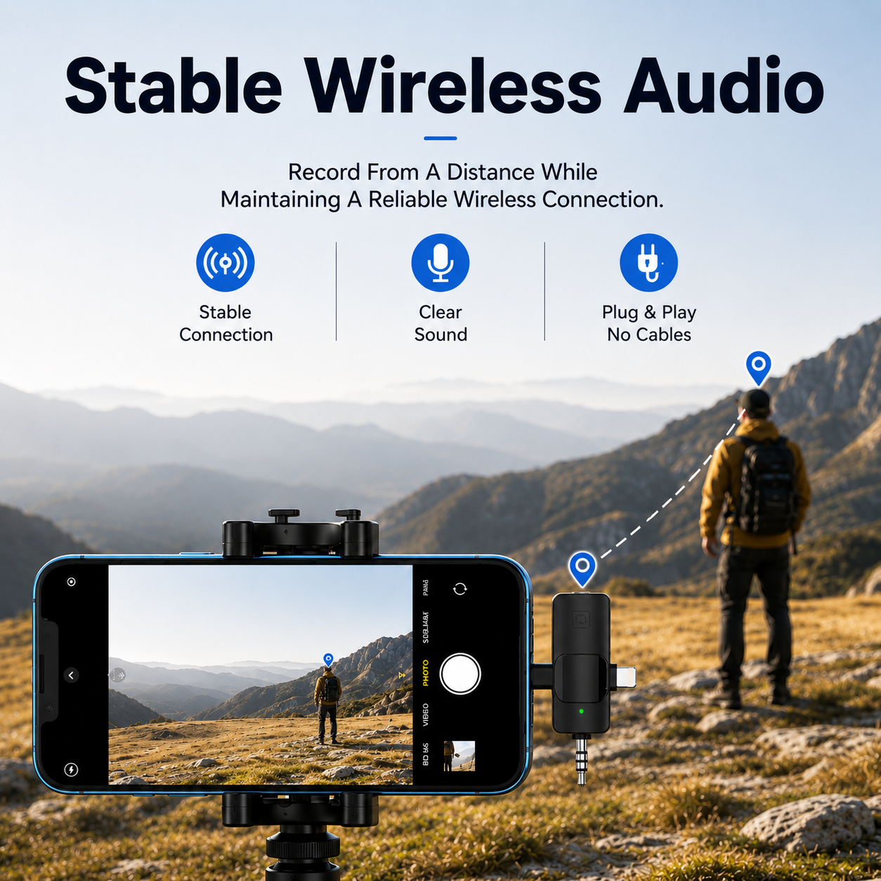 Wireless Noise Reduction Clip-On Microphone