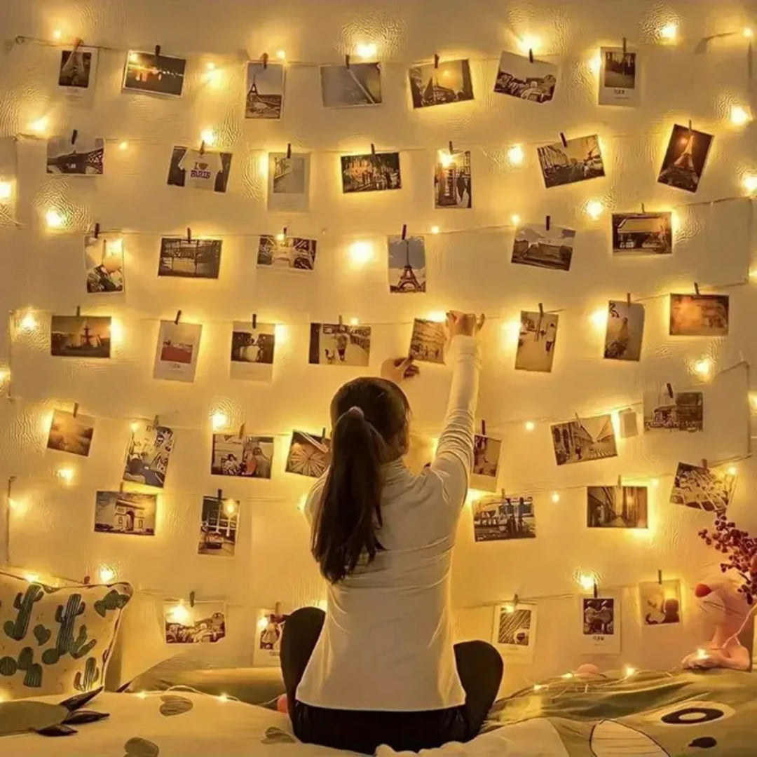 Warm Glow Photo Clip String Lights