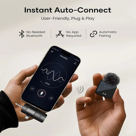 Wireless Noise Reduction Clip-On Microphone